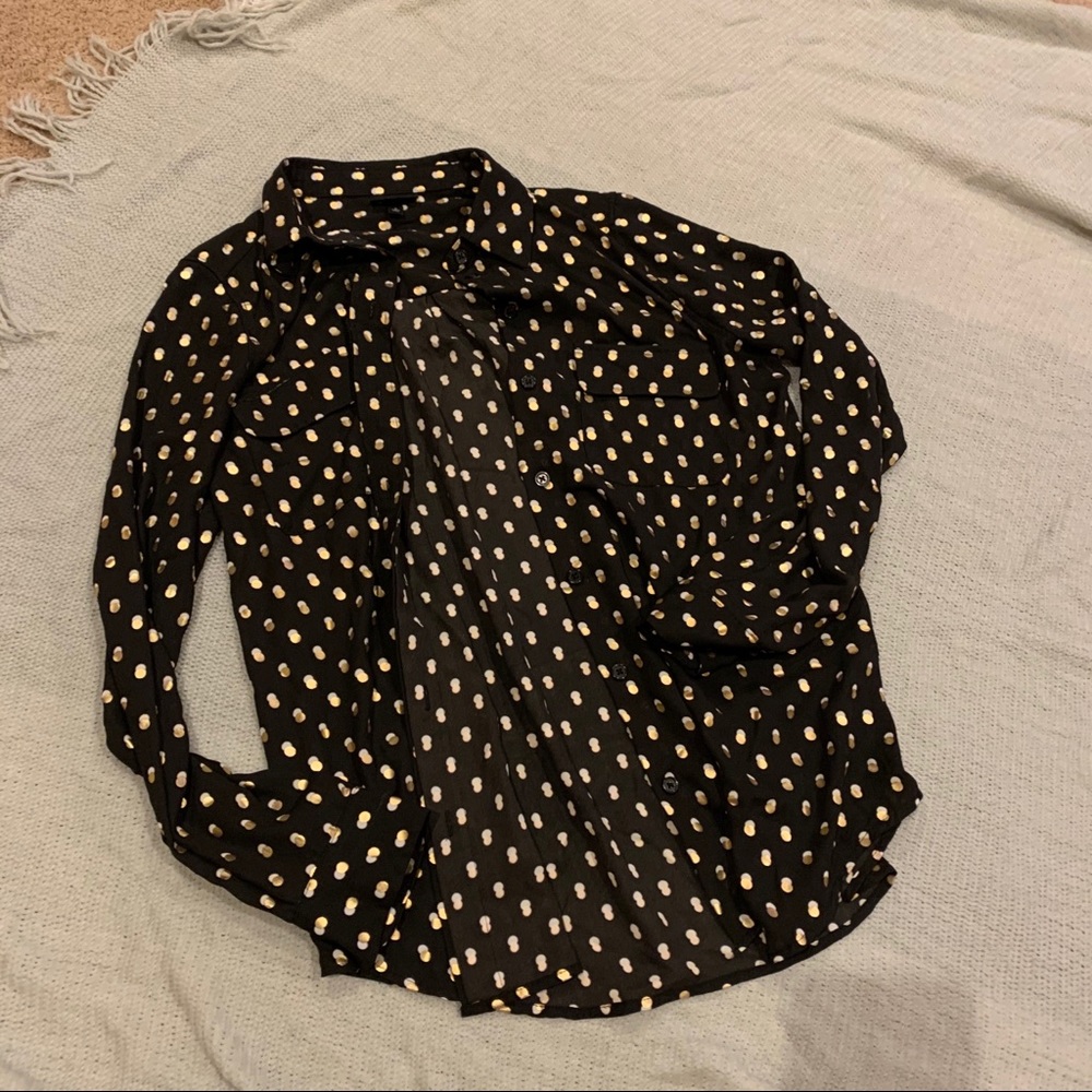 Black Polkadot Blouse